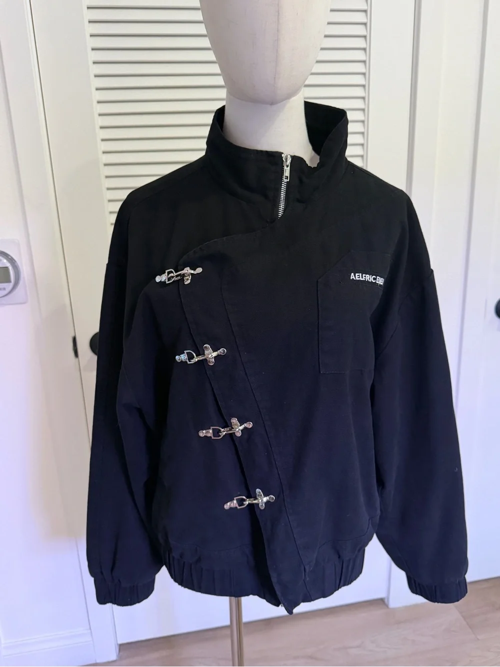 Aelfric Eden Black Jacket with Silver Buckles Y2K
